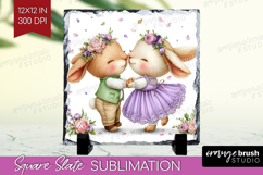Couple Animals Slate PNG - Valentines Day Square Slate Product Image 1