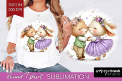 Couple Animals Round Tshirt Background - Valentines Day PNG Product Image 1