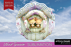 Couple Animals Wind Spinner Sublimation PNG - Valentines Day Product Image 1