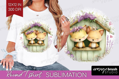 Couple Animals Round Tshirt Background - Valentines Day PNG Product Image 1