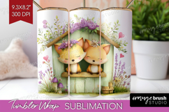 Couple Animals Tumbler Wrap - Valentines Day Tumbler PNG Product Image 1