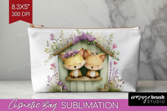 Couple Animals Cosmetic Bag - Valentines Day Makeup Bag PNG Product Image 1