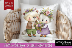 Couple Animals Pillow Sublimation - Valentines Day Pillow Product Image 1