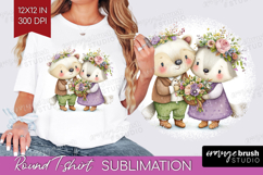 Couple Animals Round Tshirt Background - Valentines Day PNG Product Image 1