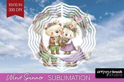 Couple Animals Wind Spinner Sublimation PNG - Valentines Day Product Image 1