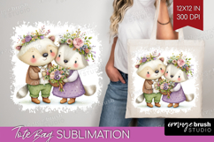 Couple Animals Tote Bag - Valentines Day Tote Bag PNG Product Image 1
