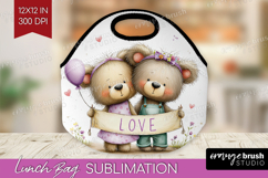 Couple Animals Lunch Bag - Valentines Day Lunch Bug PNG Product Image 1
