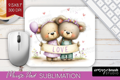 Couple Animals Mouse Pad Sublimation - Valentines Day PNG Product Image 1