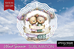 Couple Animals Wind Spinner Sublimation PNG - Valentines Day Product Image 1