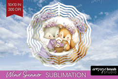 Couple Animals Wind Spinner Sublimation PNG - Valentines Day Product Image 1