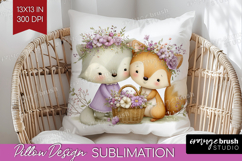 Couple Animals Pillow Sublimation - Valentines Day Pillow Product Image 1