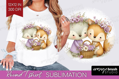 Couple Animals Round Tshirt Background - Valentines Day PNG Product Image 1