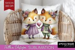 Couple Animals Pillow Sublimation - Valentines Day Pillow Product Image 1