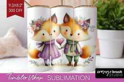 Couple Animals Tumbler Wrap - Valentines Day Tumbler PNG Product Image 1