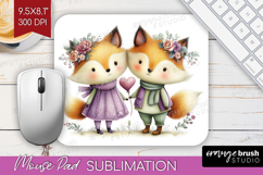 Couple Animals Mouse Pad Sublimation - Valentines Day PNG Product Image 1