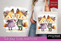 Couple Animals Tote Bag - Valentines Day Tote Bag PNG Product Image 1