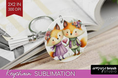 Couple Animals Keychain PNG - Valentines Day Keychain Product Image 1