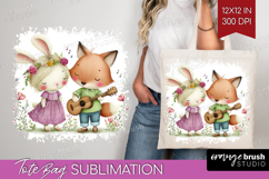 Couple Animals Tote Bag - Valentines Day Tote Bag PNG Product Image 1