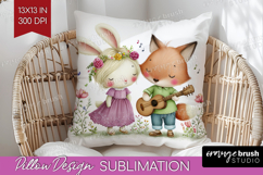 Couple Animals Pillow Sublimation - Valentines Day Pillow Product Image 1