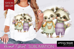 Couple Animals Round Tshirt Background - Valentines Day PNG Product Image 1