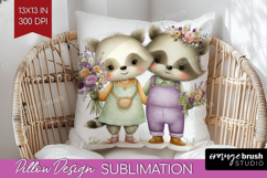 Couple Animals Pillow Sublimation - Valentines Day Pillow Product Image 1