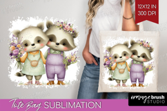 Couple Animals Tote Bag - Valentines Day Tote Bag PNG Product Image 1