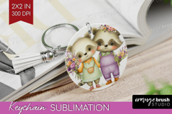 Couple Animals Keychain PNG - Valentines Day Keychain Product Image 1