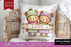Couple Animals Pillow Sublimation - Valentines Day Pillow Product Image 1