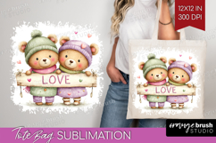 Couple Animals Tote Bag - Valentines Day Tote Bag PNG Product Image 1