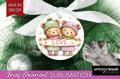 Couple Animals Ornament PNG - Valentines Day PNG Sublimation Product Image 1