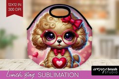 Valentine Dog Lunch Bag - Cute Puppy Lunch Bug PNG Product Image 1