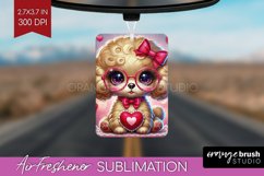 Valentine Dog Air Freshener PNG - Cute Puppy PNG Sublimation Product Image 1