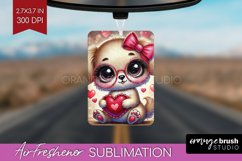 Valentine Dog Air Freshener PNG - Cute Puppy PNG Sublimation Product Image 1