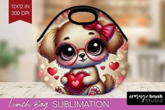 Valentine Dog Lunch Bag - Cute Puppy Lunch Bug PNG Product Image 1
