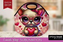 Valentine Dog Lunch Bag - Cute Puppy Lunch Bug PNG Product Image 1