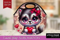 Valentine Dog Lunch Bag - Cute Puppy Lunch Bug PNG Product Image 1