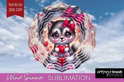 Valentine Dog Wind Spinner Sublimation PNG - Cute Puppy Product Image 1