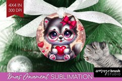 Valentine Dog Ornament PNG - Cute Puppy PNG Sublimation Product Image 1