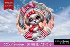 Valentine Dog Wind Spinner Sublimation PNG - Cute Puppy Product Image 1
