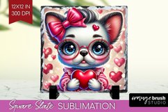 Valentine Dog Slate PNG - Cute Puppy Square Slate Product Image 1