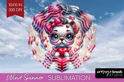 Valentine Dog Wind Spinner Sublimation PNG - Cute Puppy Product Image 1