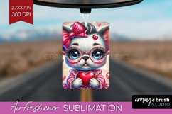 Valentine Dog Air Freshener PNG - Cute Puppy PNG Sublimation Product Image 1