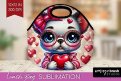 Valentine Dog Lunch Bag - Cute Puppy Lunch Bug PNG Product Image 1