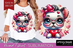 Valentine Dog Round Tshirt Background - Cute Puppy PNG Product Image 1