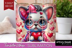 Valentine Dog Tumbler Wrap - Cute Puppy Tumbler PNG Product Image 1