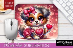 Valentine Dog Mouse Pad Sublimation - Cute Puppy Mousepad Product Image 1
