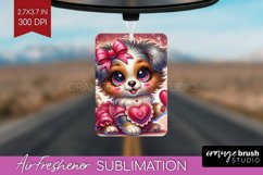 Valentine Dog Air Freshener PNG - Cute Puppy PNG Sublimation Product Image 1