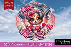 Valentine Dog Wind Spinner Sublimation PNG - Cute Puppy Product Image 1