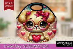 Valentine Dog Lunch Bag - Cute Puppy Lunch Bug PNG Product Image 1