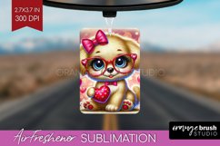 Valentine Dog Air Freshener PNG - Cute Puppy PNG Sublimation Product Image 1
